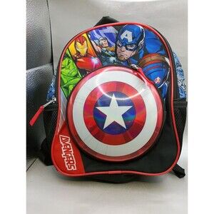 Marvel Avengers backpack featuring a 3D Captain America shield design